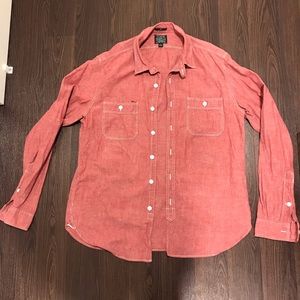 J. Crew long sleeve red chambray shirt